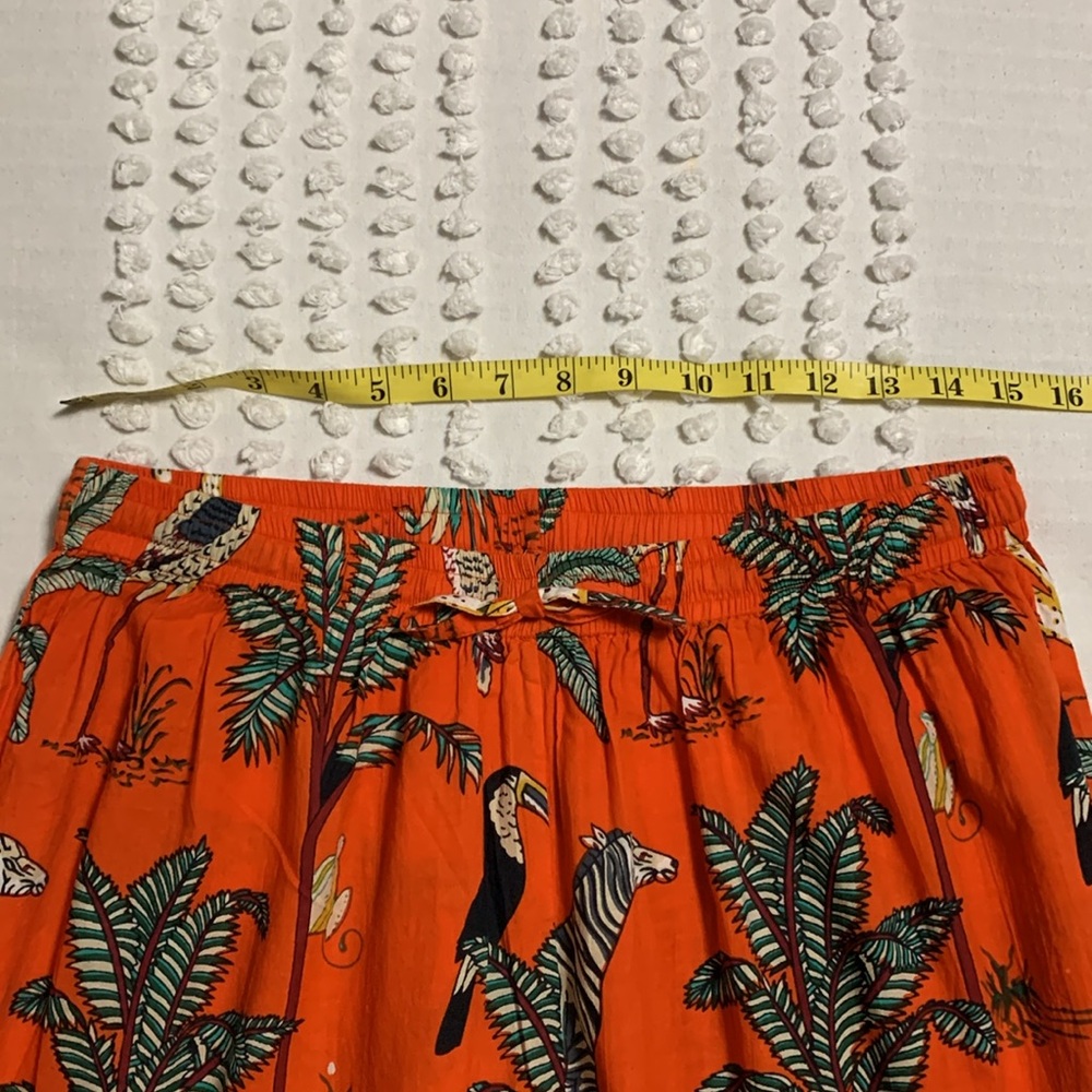 Lilbelle Women’s Kids Orange Pajama Set Medium Animal Print Fun Colorful - Picture 11 of 14